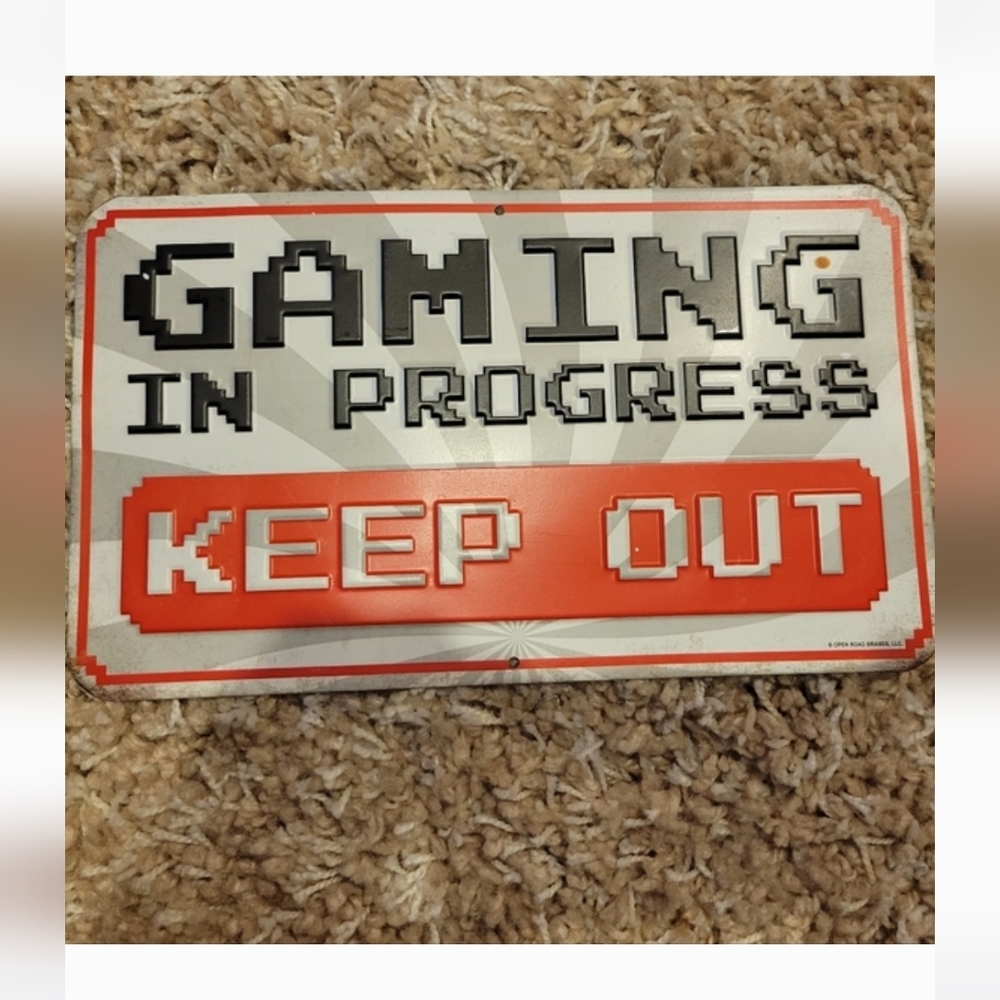 2 Video Game Themed Metal Signs